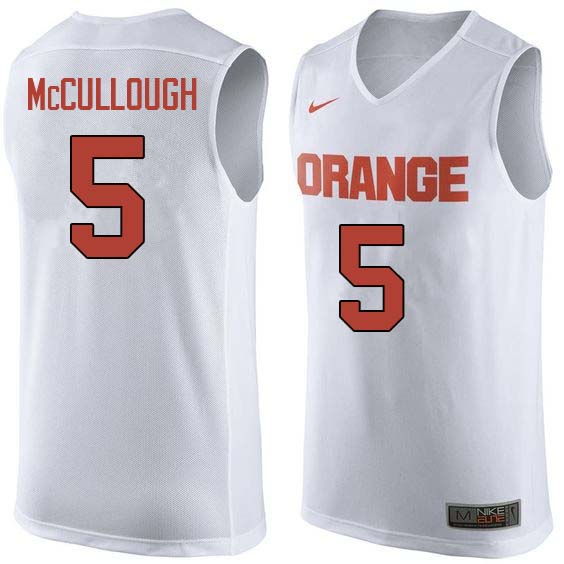 Men #5 Chris McCullough Syracuse White College Basketball Jerseys Sale-White